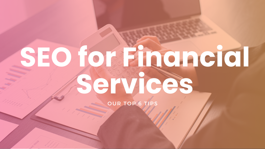 photo of an accountant holding data sheets with text on top reading: 'seo for financial services'